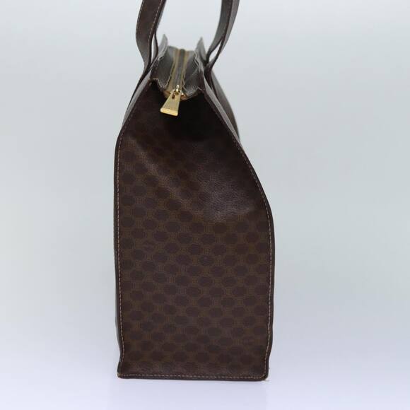CELINE Macadam Canvas Shoulder Bag Pvc Leather Brown Gold - Picture 4 of 12